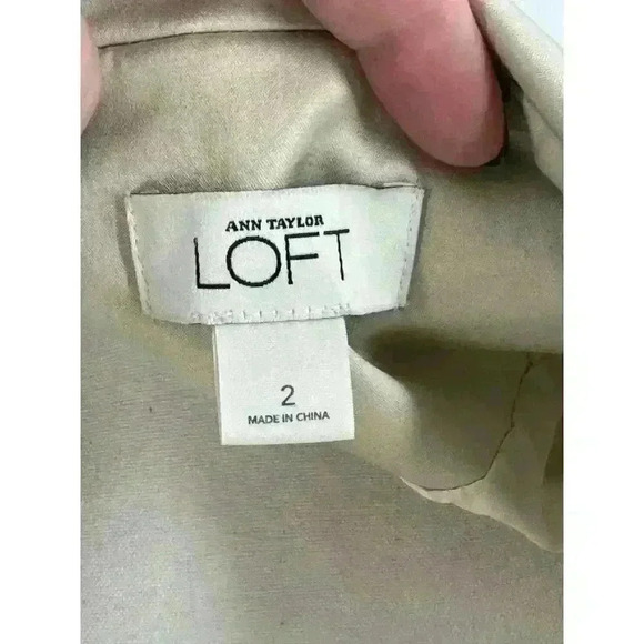 Loft Women's Sz 2 Light Green Button-Up Jacket Stunning Sleeve & Neck Detail - Picture 8 of 8